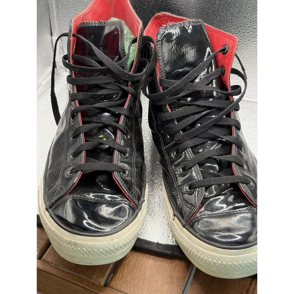 Converse Chuck Taylor All Star Patent High Top Lace-Up Sneakers Black Size 13